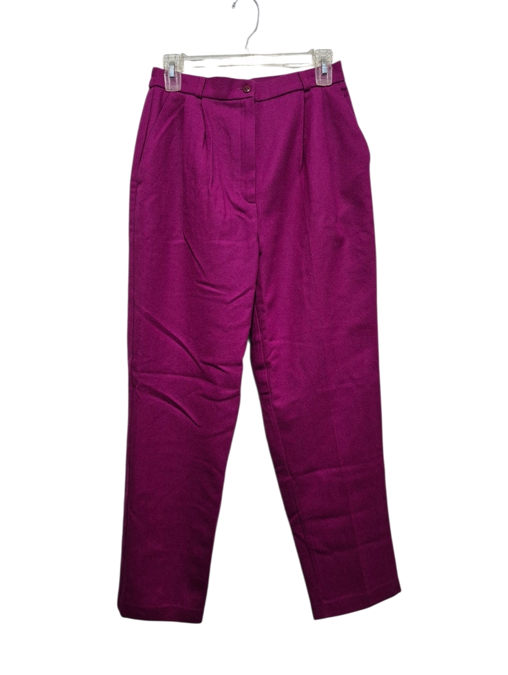 Vintage Urban Wool Magenta Pink Pleated Trousers Slacks VTG 8 100% Merino Wool
